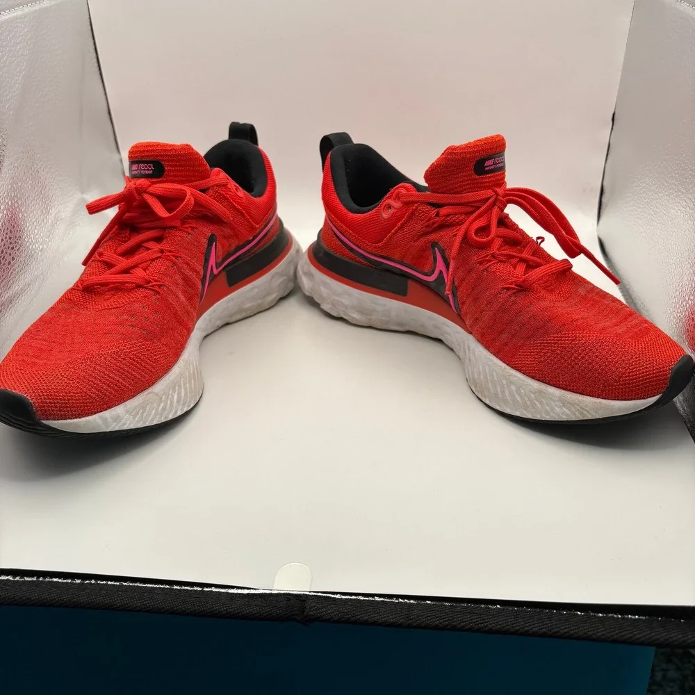 Nike React Infinity Run Flyknit 2 Womens 8 Chile Red Black DM8073-600 Running